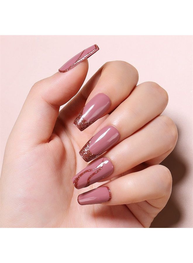 AIMEILI Soak Off U V LED Gel Nail Polish - Tinsel Toast Gold Diamond (016) 10ml  - Image 5