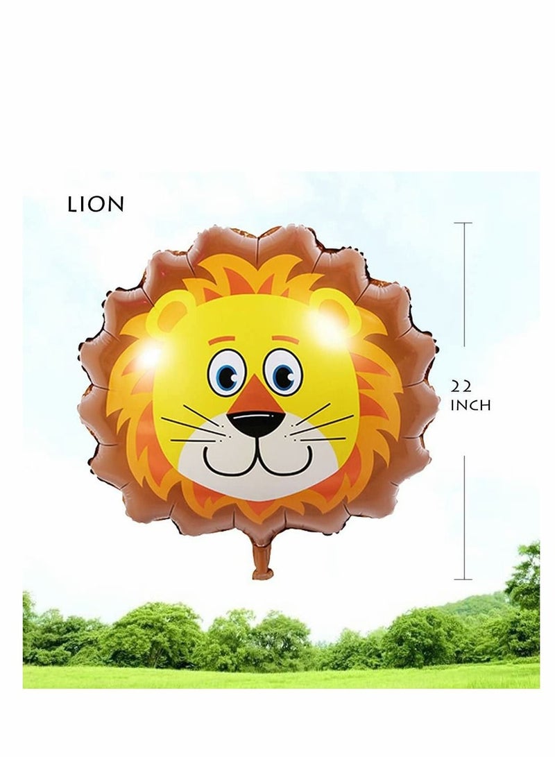 Excefore زينة حفلة عيد ميلاد من الغابة بالون حيوانات سفاري عملاقة للأطفال فتيان زينة حفلة استحمام طفل في الغابة عيد ميلاد وحش واحد زينة حفلة حديقة الحيوانات لعيد الميلاد وزينة حفلة استحمام الطفل، 6 قطع - Image 4