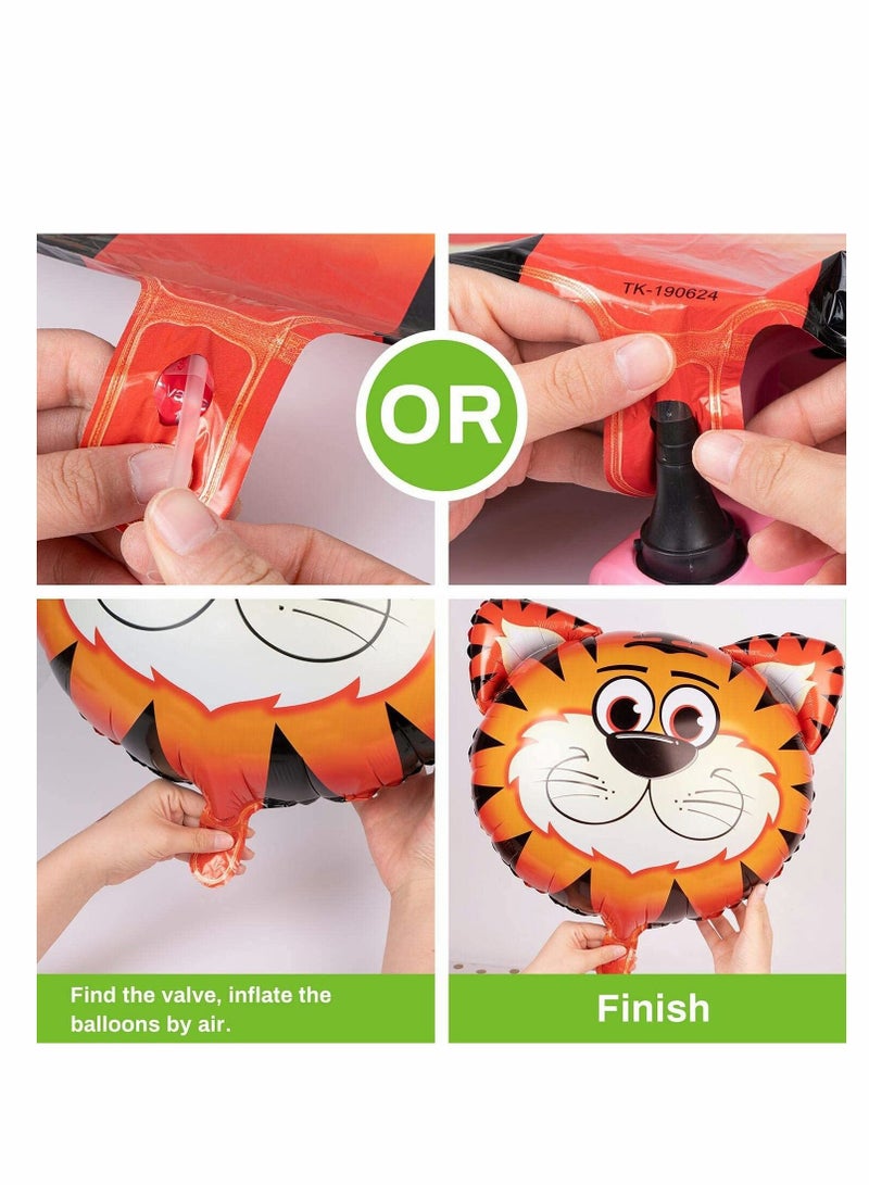 Excefore زينة حفلة عيد ميلاد من الغابة بالون حيوانات سفاري عملاقة للأطفال فتيان زينة حفلة استحمام طفل في الغابة عيد ميلاد وحش واحد زينة حفلة حديقة الحيوانات لعيد الميلاد وزينة حفلة استحمام الطفل، 6 قطع - Image 5