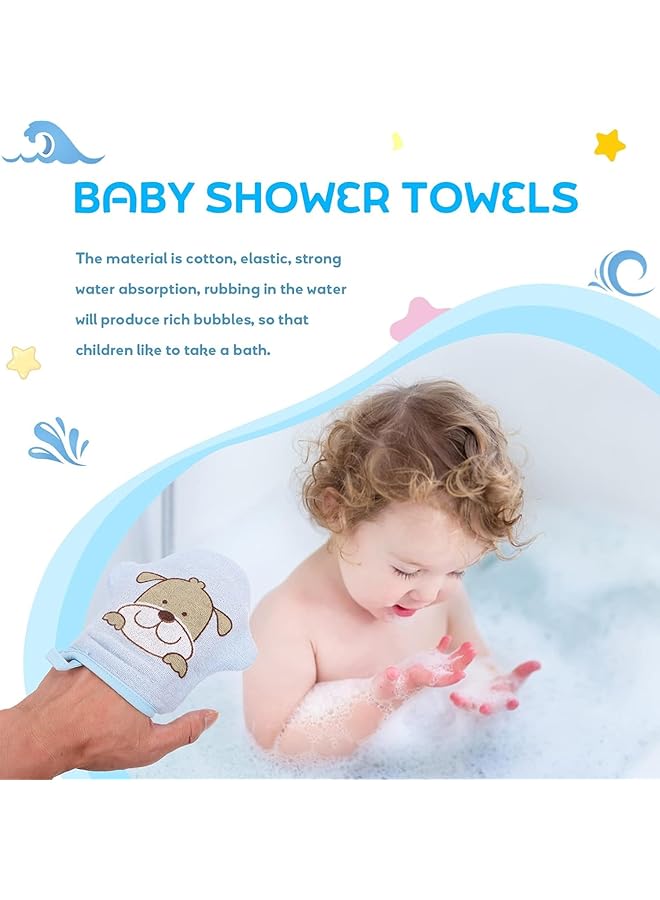 Aputue Baby Shower Gloves 3Pcs Baby Bath Soft Gloves Baby Shower Cartoon Bathing Scrub Gloves Body Wash Scrub Gloves With Animal Designs Sponge Exfoliating Mitt For Toddler Bath And Shower - Image 4