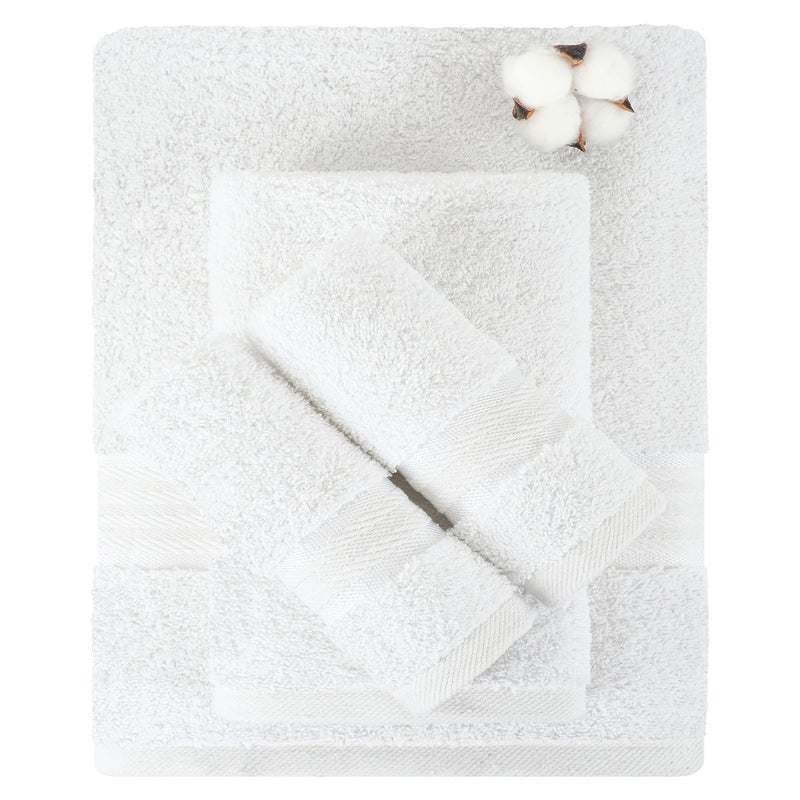 Dorlion Towels مناشف Dorlion 6 قطعة 100 ٪ مناشف القطن التركي مجموعة مناشف حمام 2 مناشف اليد 2 مناشف ناعمة للامتصاص للحمام والمطبخ قبالة أبيض  - Image 3