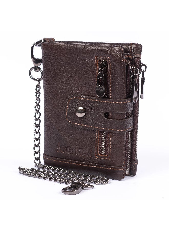 Goolink Wallet GL32421 – Multi-Zip Leather Wallet with 15 Card Slots, Removable Section & Dual Cash Compartments - Image 1