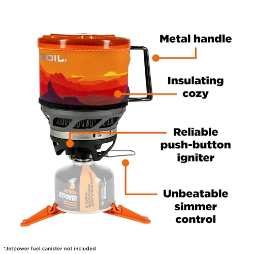 Jetboil MiniMo Camping and Backpacking Stove Cooking System with Adjustable Heat Control (Sunset) - Image 5