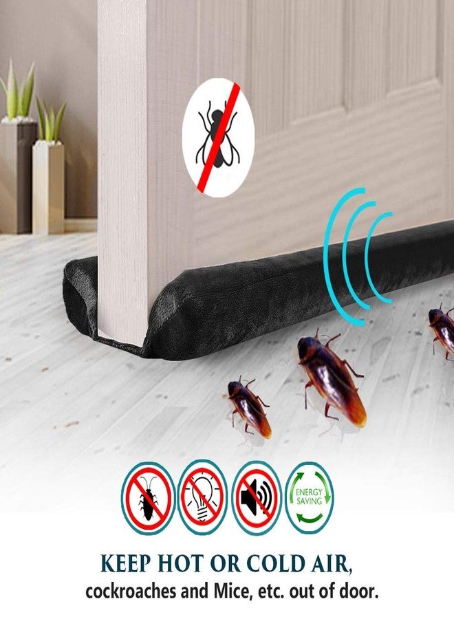 Coca IndustriesSound Proof Under Door Twin Draft Stop Light Dust Cool Air Escape Protector Guard (Black) - Image 3