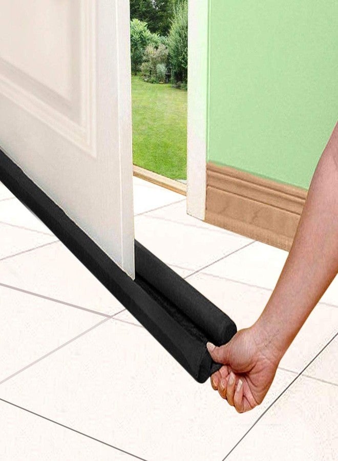 Coca IndustriesSound Proof Under Door Twin Draft Stop Light Dust Cool Air Escape Protector Guard (Black) - Image 1