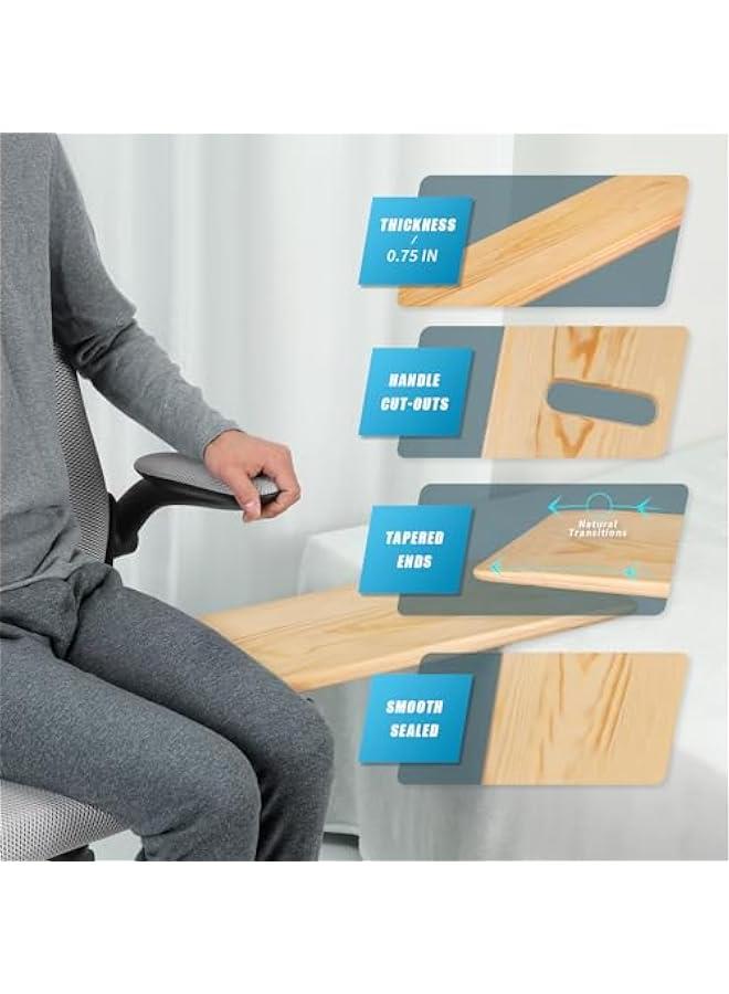 Arabest Transfer Board and Slide Board with Handles,Made of Heavy-Duty Wood, Mobility Aid for Senior,Handicap,Holds up to 500 Pounds,24x8x0.75……  - Image 2