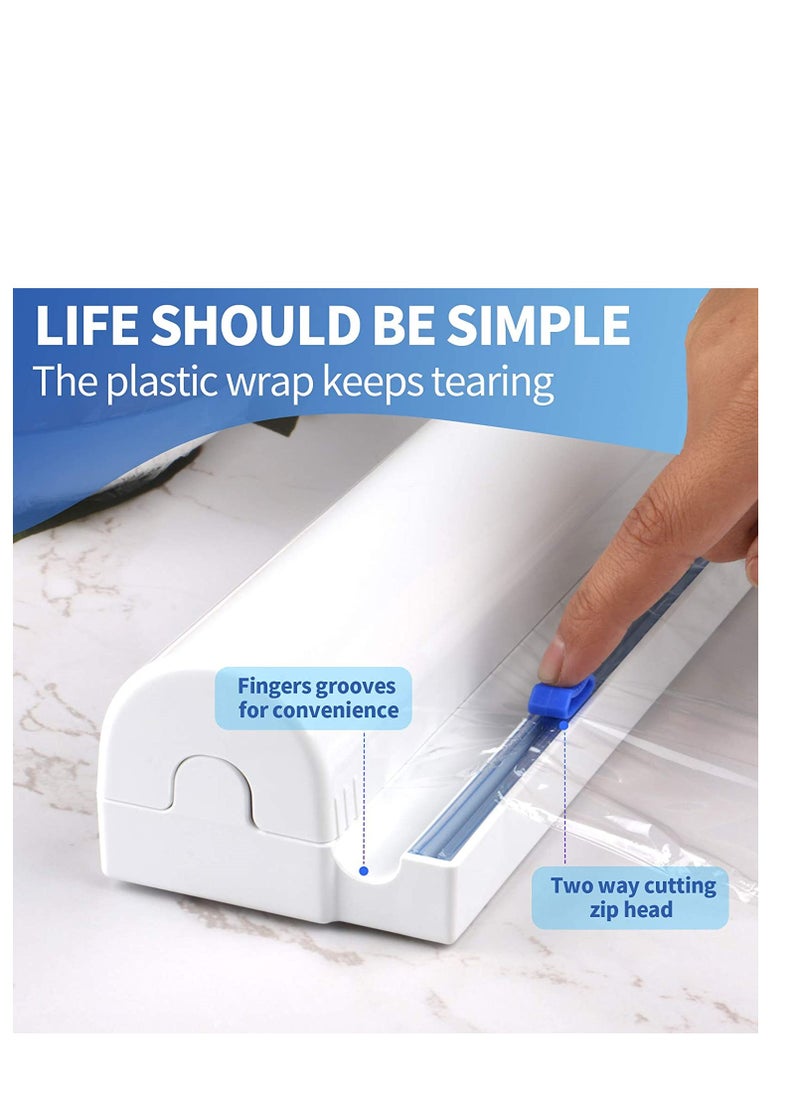 Generic Reusable Plastic Wrap and Foil Dispenser with Cutter BPA Free White Kitchen Tool 1 Piece  - Image 4