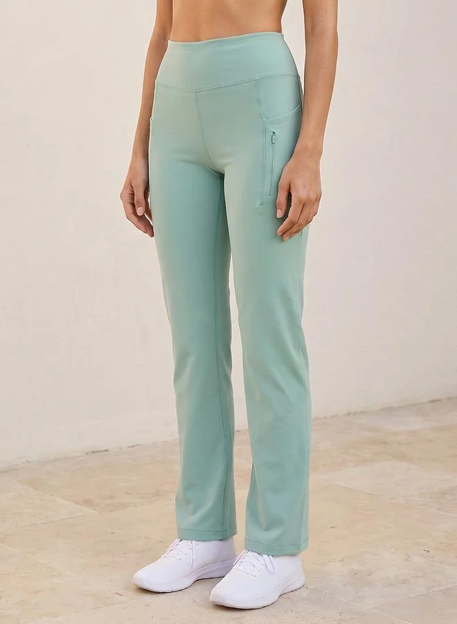 Splash Active GREEN 2 Way Stretch Flared Leggings for Women | Best Price UAE
