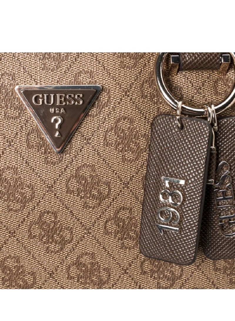 GUESS Cordelia Logo Luxury Satchel Bag Dame Brune - Image 3