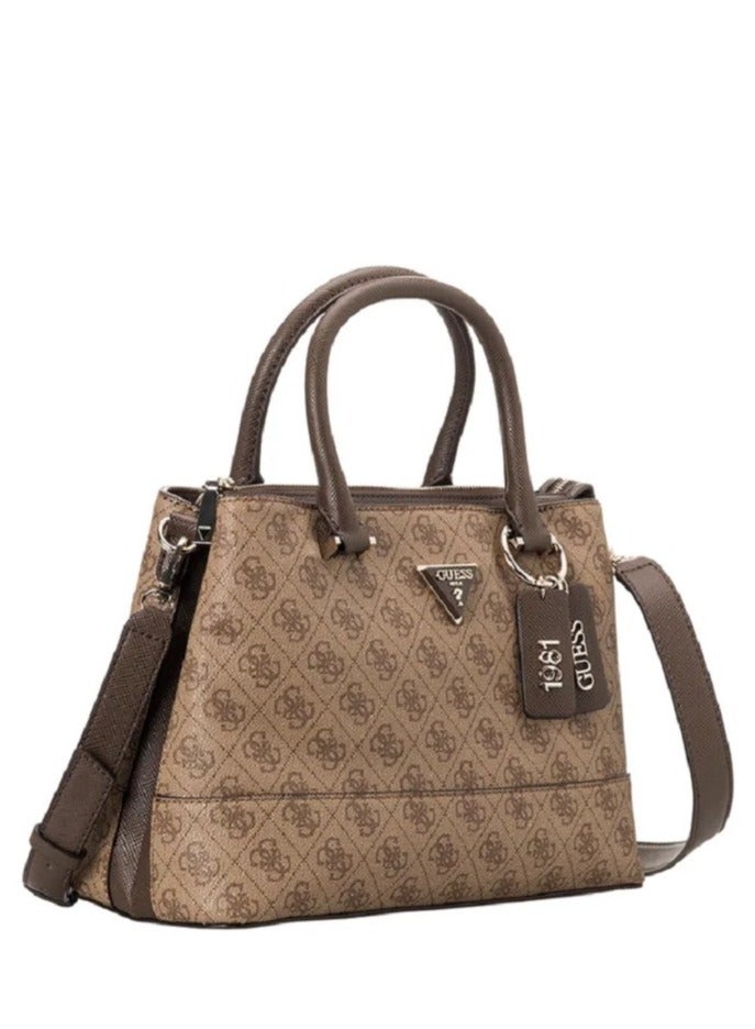 GUESS Cordelia Logo Luxury Satchel Bag Dame Brune - Image 2