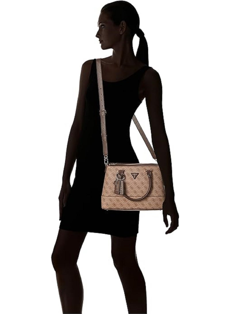 GUESS Cordelia Logo Luxury Satchel Bag Dame Brune - Image 5