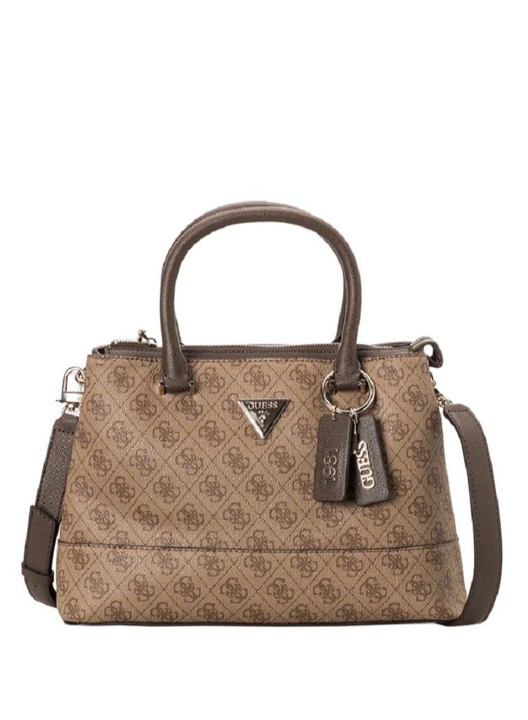 GUESS Cordelia Logo Luxury Satchel Bag Dame Brune - Image 1
