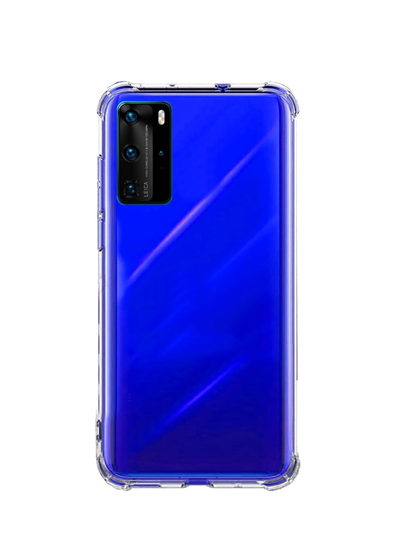 Case Clear, Huawei P40 Pro Cover Silicone ShockProof Ultra Slim Premium TPU Material Anti-Scratch Protective Case For Camera Compatibles with Huawei P40 Pro - Transparent  - Image 2