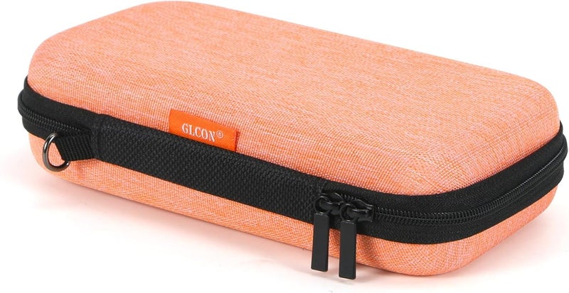 GLCON Light-Orange Small Carrying Case Universal Travel Case for Sandisk, Samsung SSD, Earbuds, Cable, Hard Disk, MP3 Player - Portable Storage Pouch Bag - Shockproof Electronic Accessories Organizer - Image 1