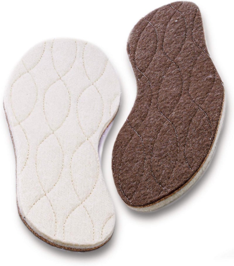pedag Keep Warm Wool Insoles, Handmade in Germany, Sweat Wicking Top Layer, Insulating Cork Core, Felt Sole, Trim to Fit, Women US 10 Men US 7 / EU 40