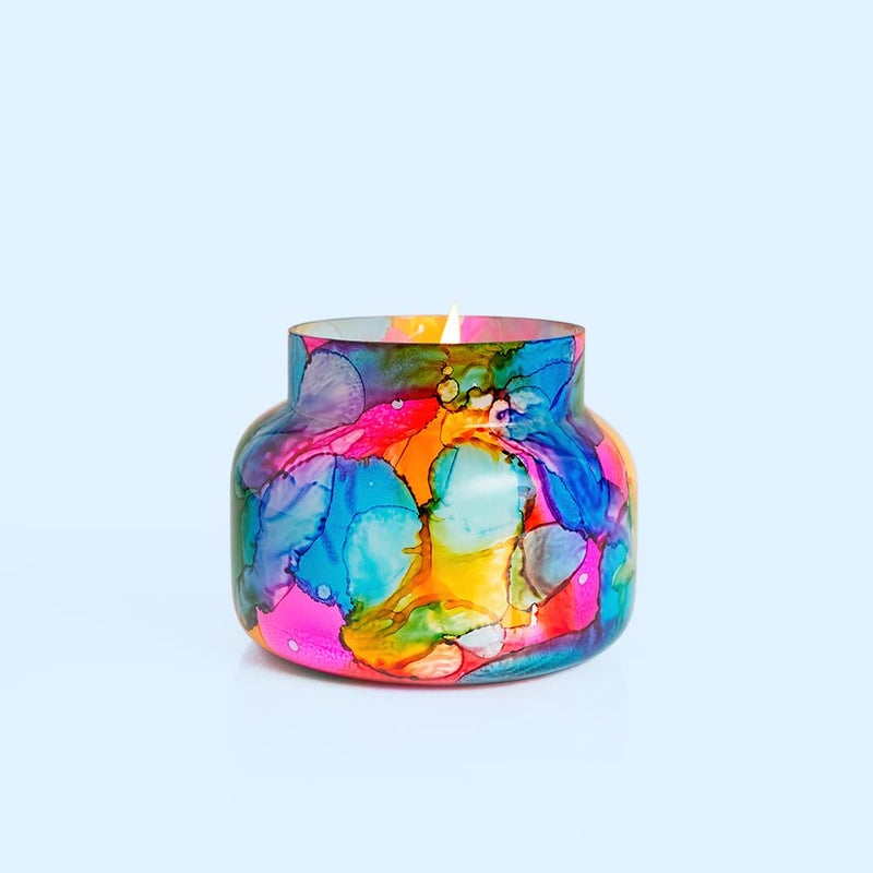 Capri Blue Volcano Candle - Rainbow Watercolor Signature Glass Jar Candle - Luxury Aromatherapy Candle - Tropical Fruits & Sugared Citrus Candle (19 Oz) - Image 2