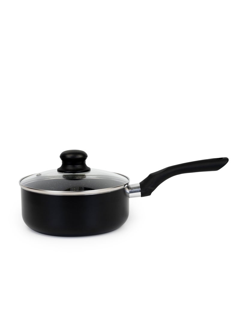 Wilson Sauce Pan with Glass Lid Durable Marble Coating Aluminum Construction Nonstick Dish for Gas Induction & Ceramic Hobs Induction Bottom 18 x 08cm - Image 3