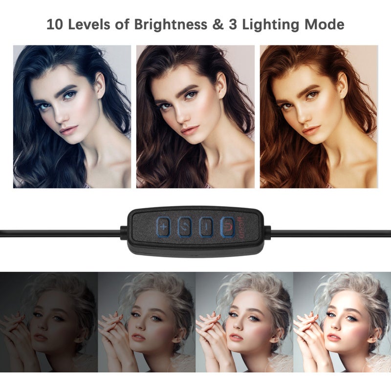 LED Video Light Set: 2pcs USB Lights, 2pcs 44.5cm-155cm Metal Stands, 10pcs Color Filters - Bi-Color Dimmable LED Fill Light Kit for Live Streaming, Video Recording, Product Photography - Image 5