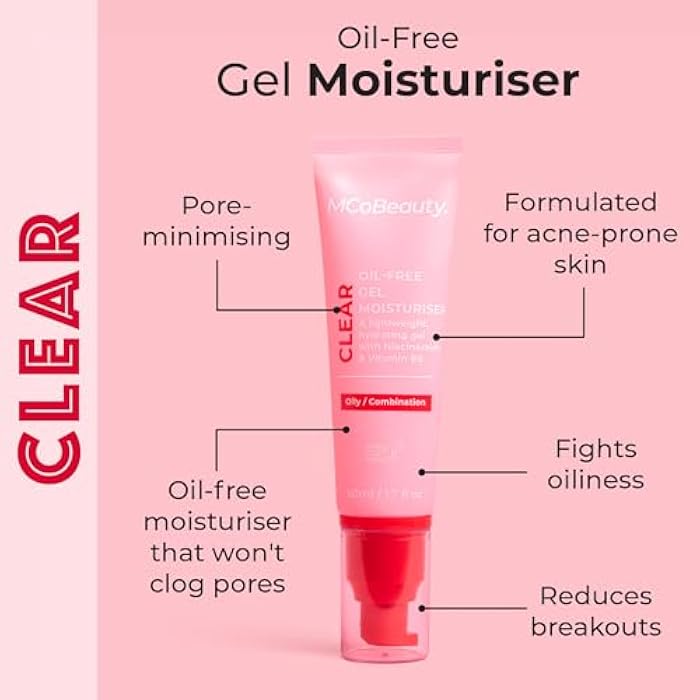 MCoBeauty - Clear Oil-Free Gel Face Moisturizer - Lightweight Hydrating Gel for Balanced, Shine-Free Skin - Vegan, Cruelty Free Skin Care - Facial Moisturizer for Oily Skin - Image 3