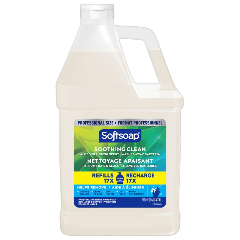 Softsoap Liquid Hand Soap Refill, Soothing Clean, Aloe Vera Fresh Scent - 1 gallon - Image 1