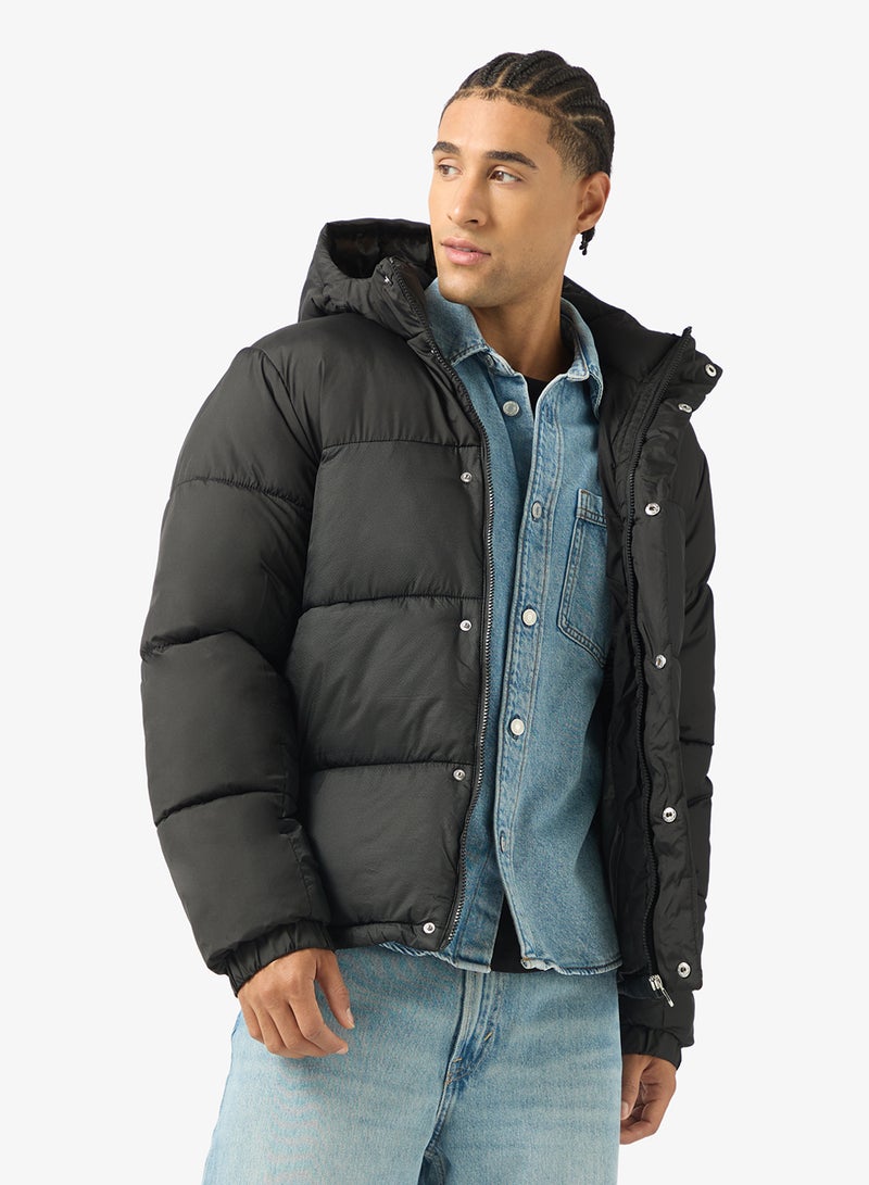 JACK & JONES Essential Puffer Jacket With Hood - Image 1