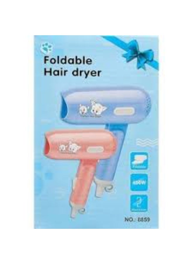 Portable Foldable 450W Hair Dryer for Travel – Pink, Baby Blue, and White - Image 3