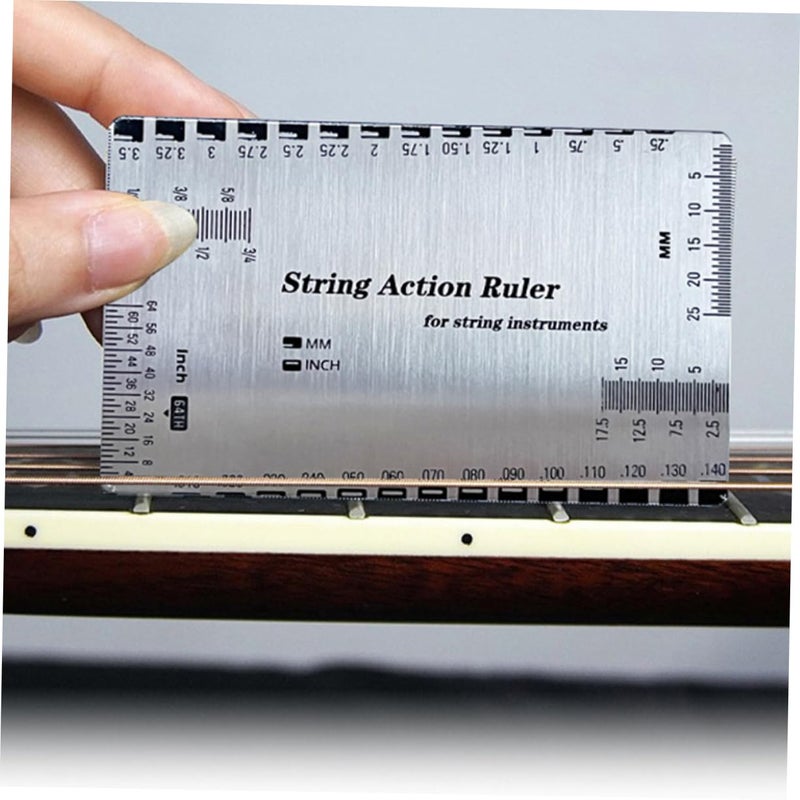 String Action Ruler Height Gauge Tool for Electric Acoustic Bass Guitar Setup - Image 5