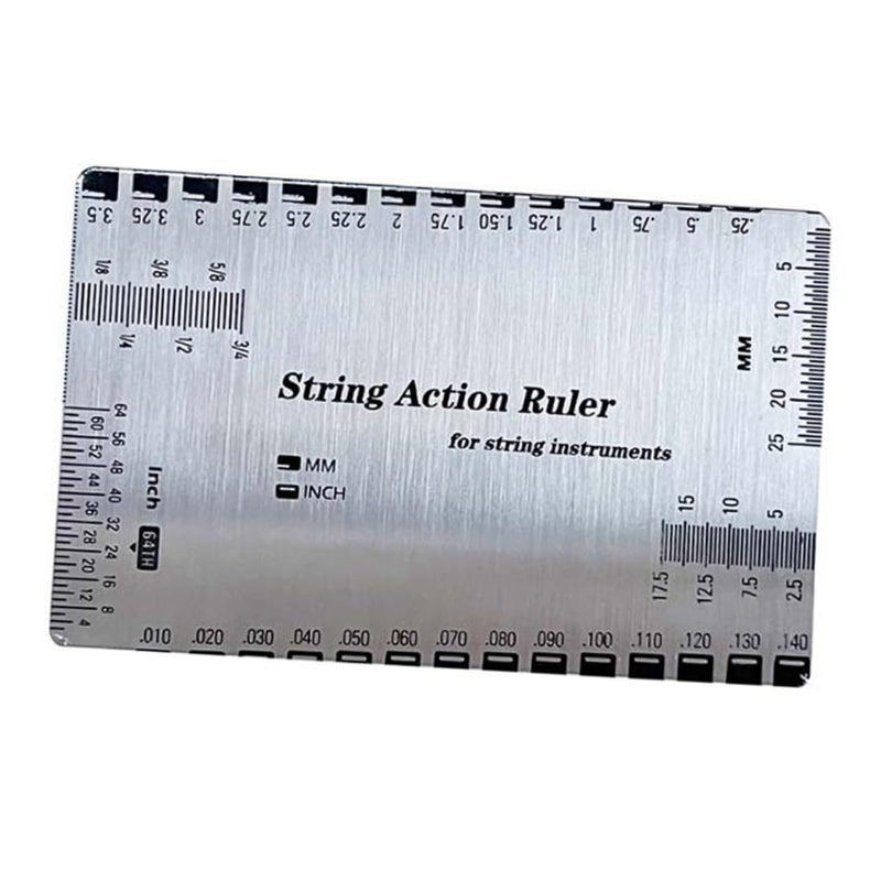 String Action Ruler Height Gauge Tool for Electric Acoustic Bass Guitar Setup - Image 2