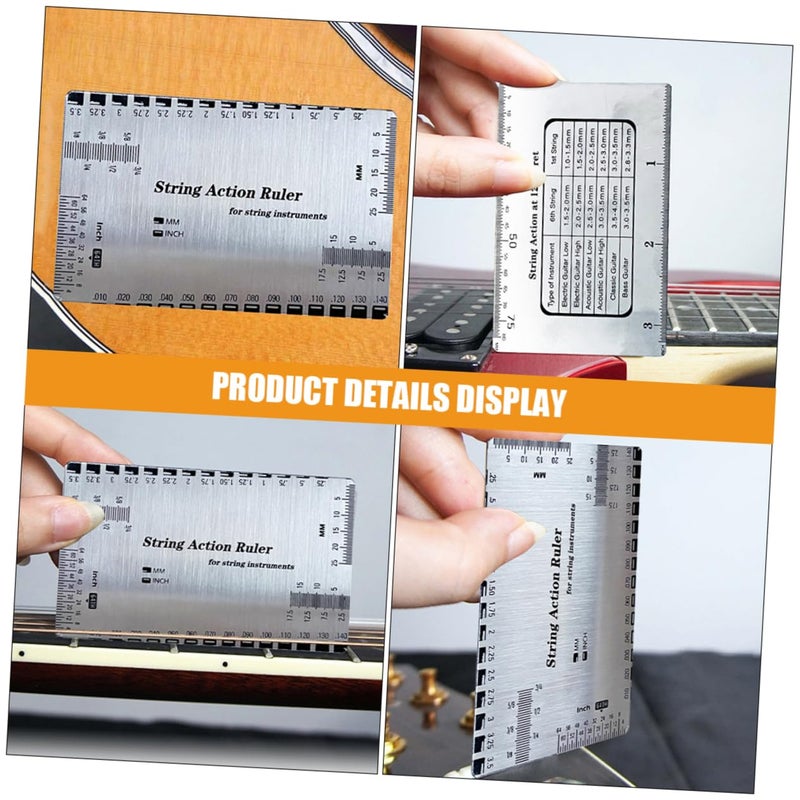 String Action Ruler Height Gauge Tool for Electric Acoustic Bass Guitar Setup - Image 4
