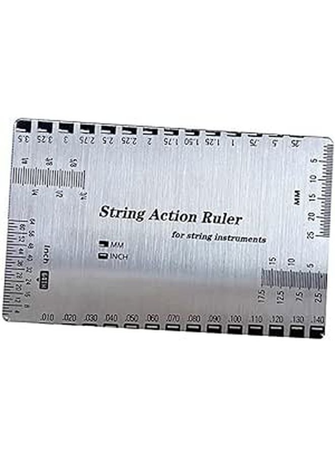 String Action Ruler Height Gauge Tool for Electric Acoustic Bass Guitar Setup - Image 1