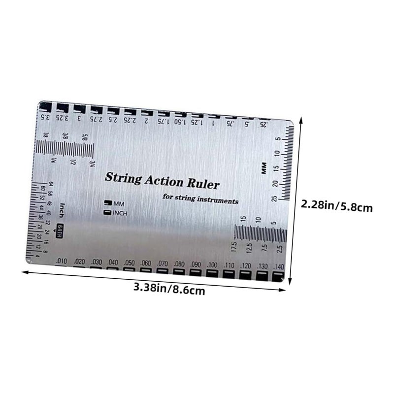 String Action Ruler Height Gauge Tool for Electric Acoustic Bass Guitar Setup - Image 3
