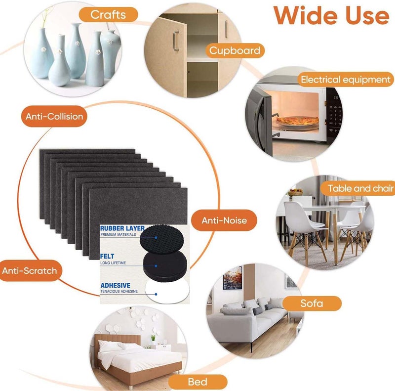 DIY Crafts DIY Crafts 2 INCH, Felt Furniture Pads - Floor Protector - Chair Felts Pads for Furniture Feet Wood Floors - Best Furniture Pads for Floors - Protect YourHardwood, Laminate, Vinyl, Tile Pcs:- (100)  - Image 3