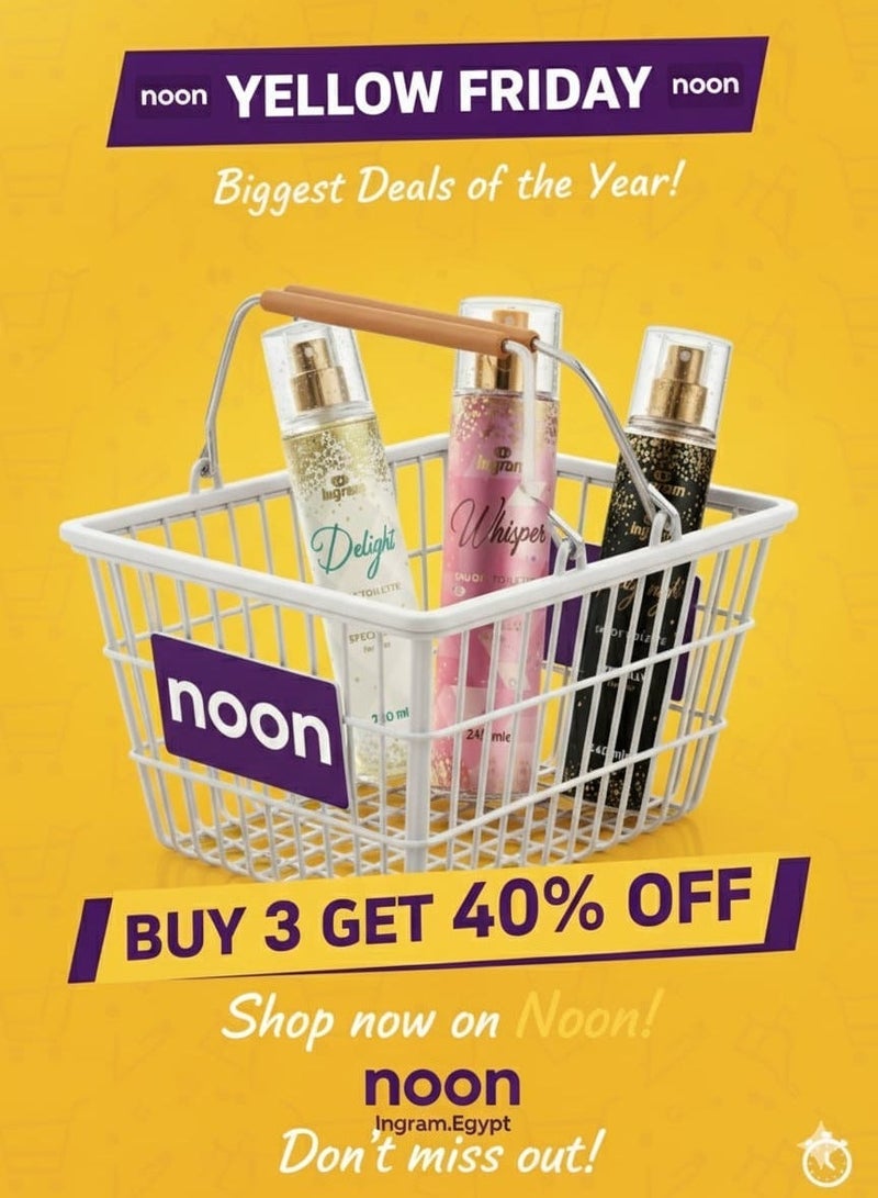 إنجرام بخاخ الجسم 240 مل × 3 قطع - ديلايت - ويسبر - بارتي نايت - Image 2