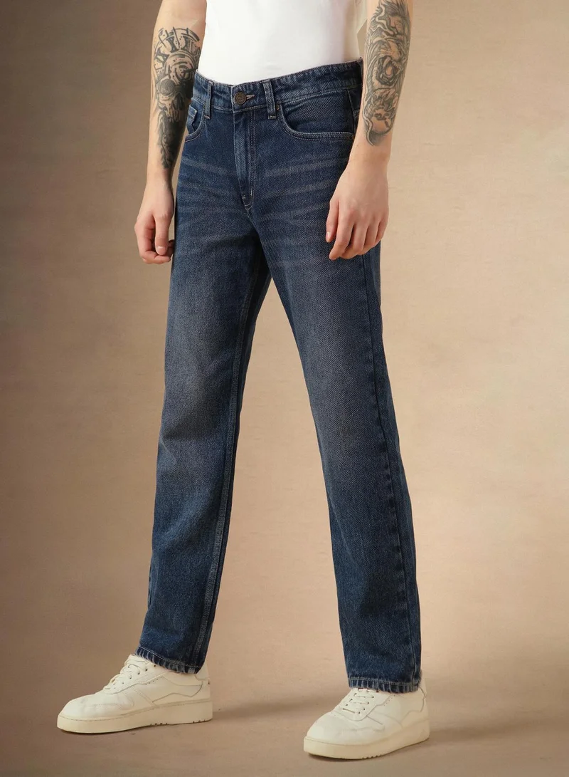 Dennis Lingo  Men's Indigo 100% Cotton Solid Full Length Relaxed Fit Jeans for Men | Best Price UAE