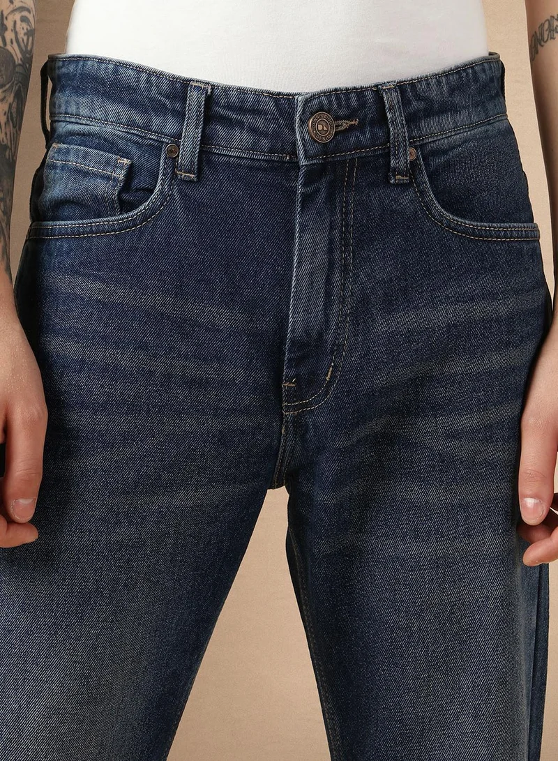 Dennis Lingo  Men's Indigo 100% Cotton Solid Full Length Relaxed Fit Jeans for Men | Best Price UAE