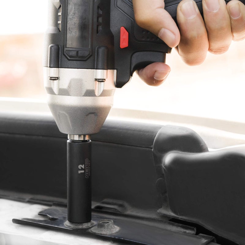 NEIKO 02431A 3/8â€ Drive SAE and Metric Deep Impact Socket Set | 21 Pieces | SAE 5/16â€ to 3/4â€ | Metric 7mm to 19mm | Premium Cr-V Steel | 6-Point Hex Design | Corrosion Resistant Coating - Image 2