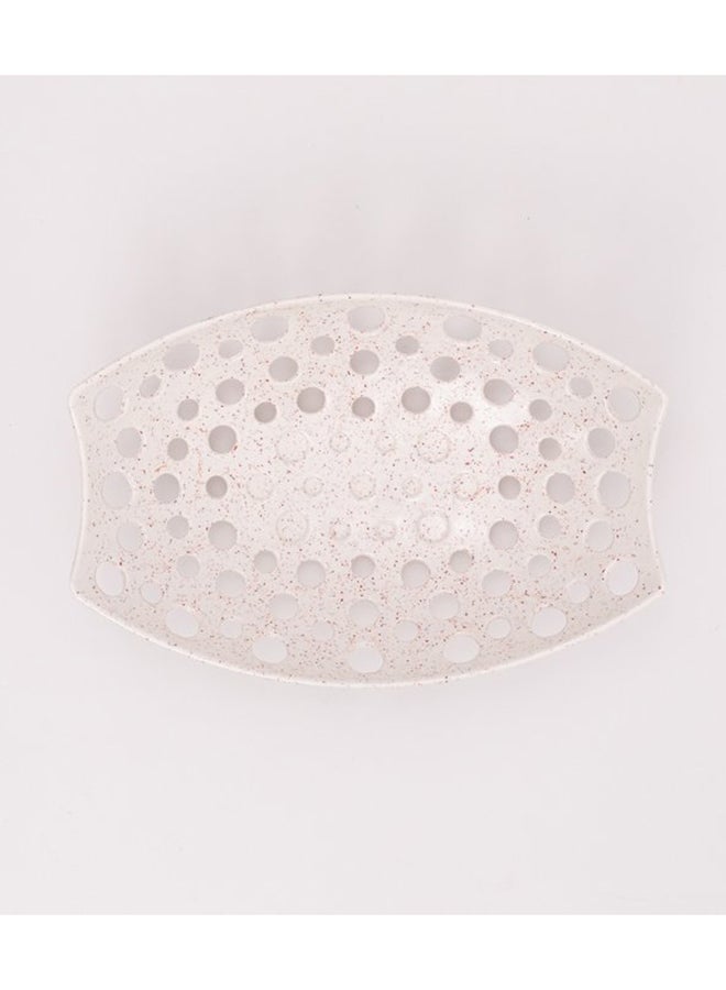 Bright Designs Melamine Fruit Basket Set of 1
  (L 33cm W 22cm H 9cm)  Creamy with brown - Image 2