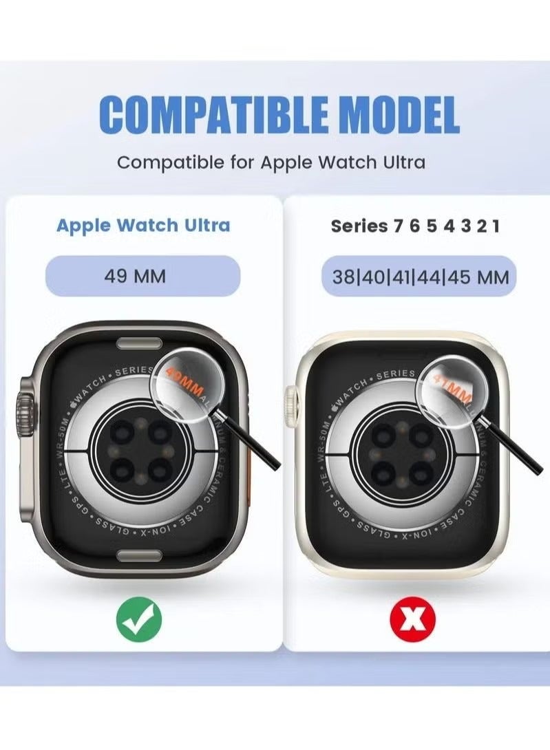 Beauenty Compatible 2022 Apple Watch Ultra 49mm Band with Protective Bumper Crystal Clear Soft Sport Wristband - Image 2