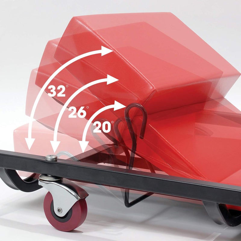 BIG RED TR6452 Torin Rolling Garage/Shop Creeper: 40" Padded Mechanic Cart with Adjustable Headrest and 6 Casters, Red - Image 4