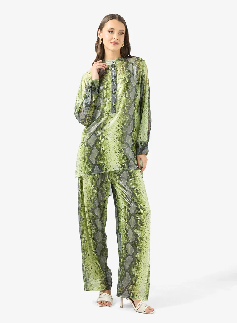 Round Neck Printed Set