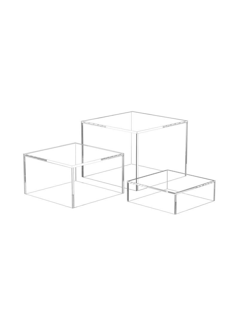 TPGP Buffet Risers Food Display – 3PCS Acrylic Risers for Dessert Table, Cake, Collectibles, Jewelry Figures - Image 1