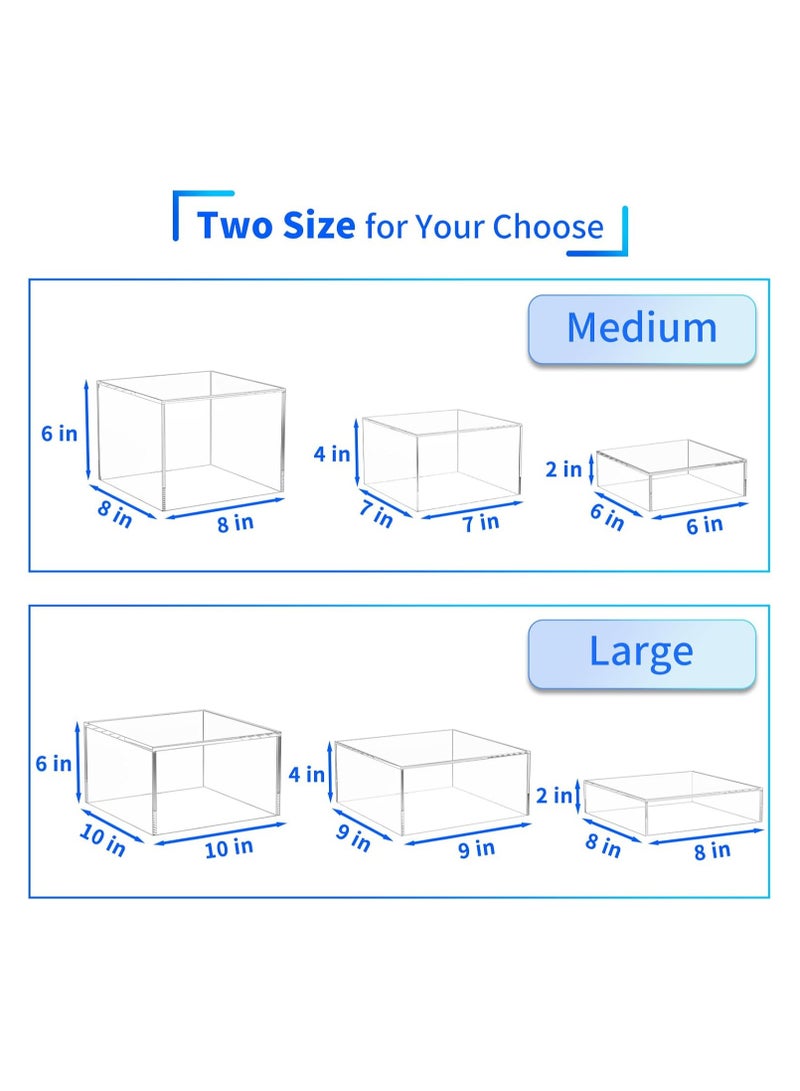 TPGP Buffet Risers Food Display – 3PCS Acrylic Risers for Dessert Table, Cake, Collectibles, Jewelry Figures - Image 2
