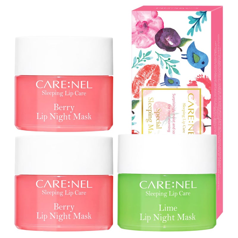 CARENEL Lip Sleeping Mask 5g Berry2Lime1  Moisturizer for Dry Lips  Overnight Treatments Balm Day and Night Repair Gloss Scrubs Exfoliator