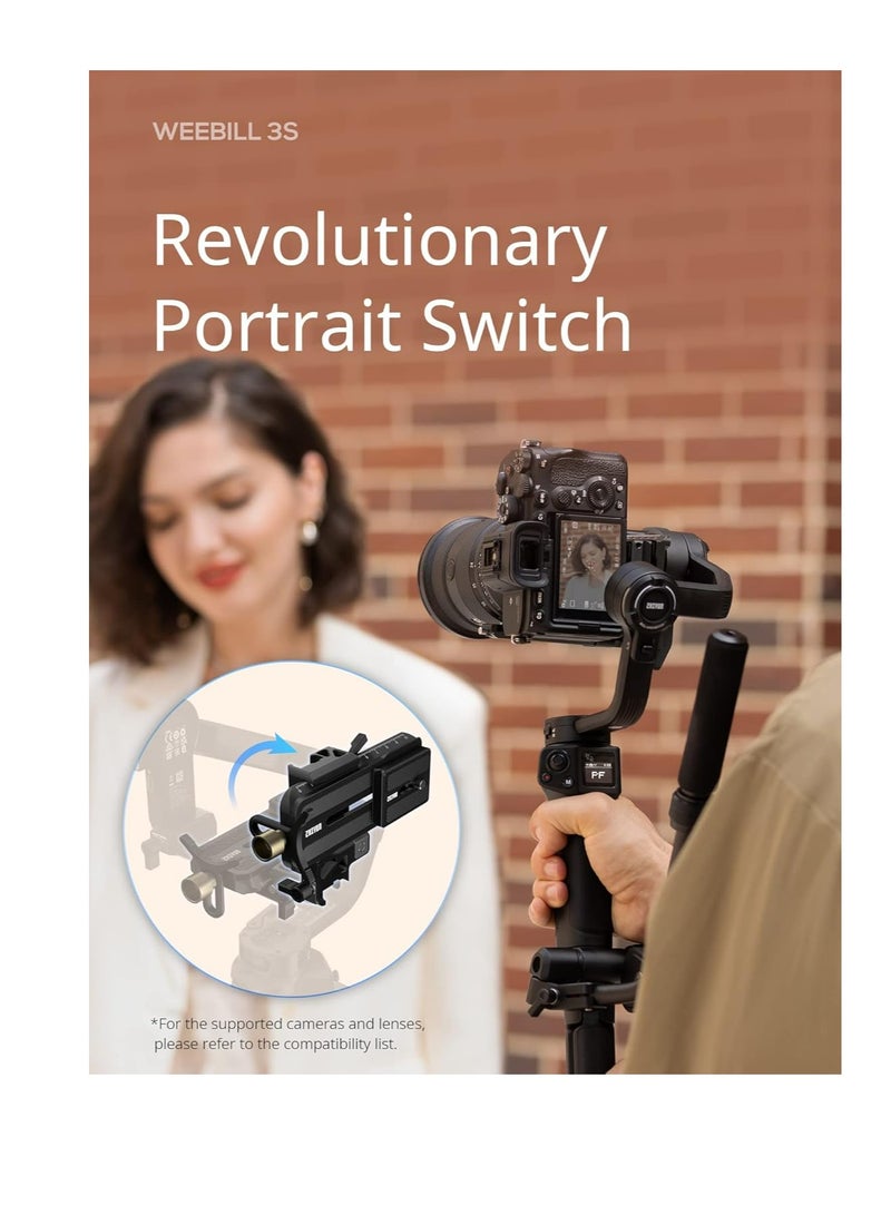 Zhiyun ZHIYUN Weebill 3S [Official] 3-Axis Gimbal Stabilizer for Camera, Bluetooth, Native Vertical Shooting, Lightweight DSLR & Mirrorless Stabilizer with fill light for Canon/Sony/Panasonic/Nikon/Fujifilm  - Image 3