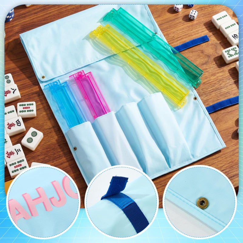 Yeyeplum 2 Pcs Mahjong Bags for Tiles and Racks Include Mahjong Tile Bag & Rack Bag, 37 Inch Protective Sleeve Tile Gift Accessory with Zipper & Letter for Mahj Pusher, Not Include Racks& Tiles(Blue) - Image 5