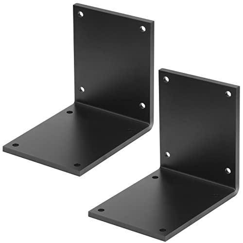 eoere 2 PCS 8" x 8" Heavy Duty Steel L Corner Brace for Wood, 90 Degree Countertop Support Fireplace Mantel Brackets, Thickness 7/32", Max Load 660 lbs - Image 3
