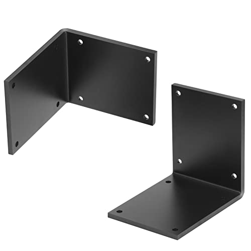 eoere 2 PCS 8" x 8" Heavy Duty Steel L Corner Brace for Wood, 90 Degree Countertop Support Fireplace Mantel Brackets, Thickness 7/32", Max Load 660 lbs - Image 4