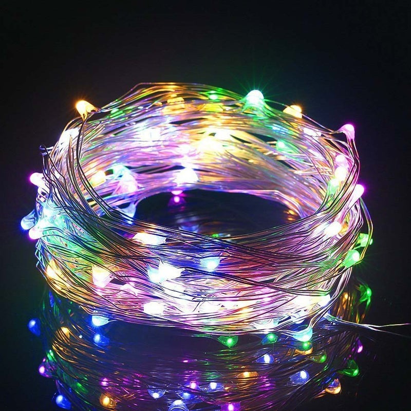 مصباح سلك نحاسي LED 10 م 8 وظيفة 3AA شفاف خارجي مقاوم للماء صندوق بطارية تحكم عن بعد مصباح زينة عيد الميلاد - Image 4