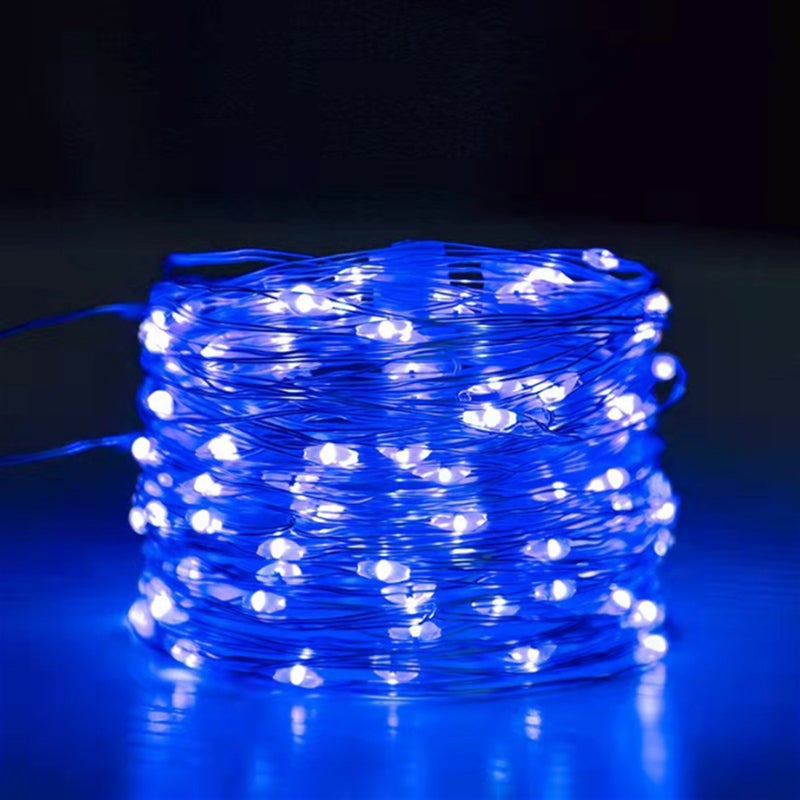 مصباح سلك نحاسي LED 10 م 8 وظيفة 3AA شفاف خارجي مقاوم للماء صندوق بطارية تحكم عن بعد مصباح زينة عيد الميلاد - Image 1