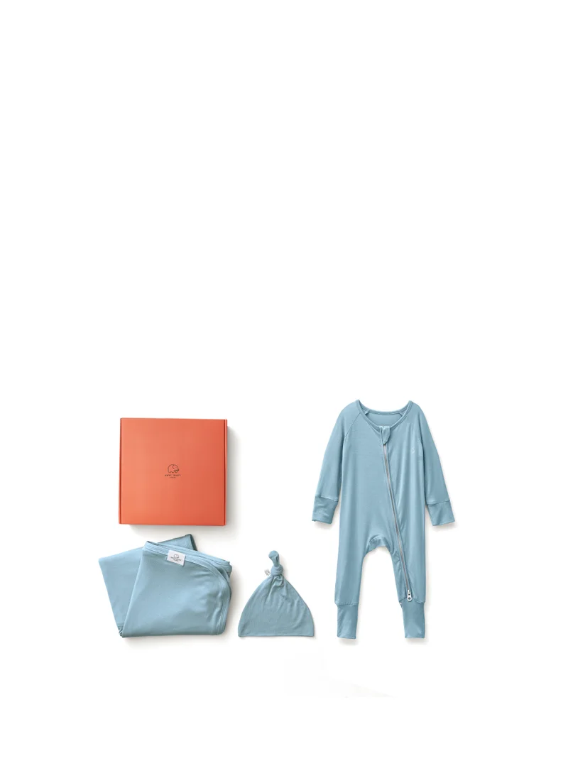 أنفي بيبي Bamboo Swaddle and Sleep Suit Newborn Gift Set Celestial Blue